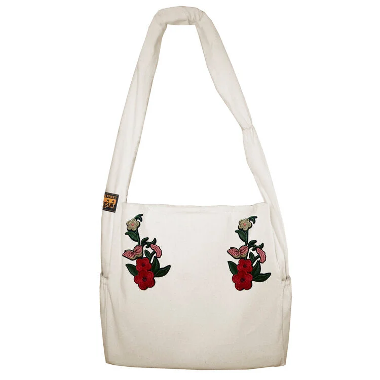 Trendy Bags For Women And Men In 2025 Vine Street Market Butterfly Poppy Large Vegan Canvas Tote Shoulder Bag