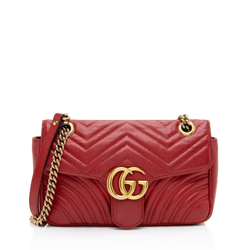 Hot Styles Gucci Matelasse Leather GG Marmont Small Flap Bag