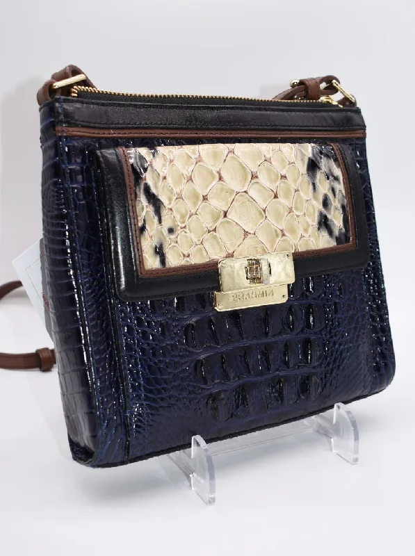 Edgy Bags For Bold And Daring Fashionistas Brahmin Mimosa Crossbody Bag in Navy Creme Carlisle