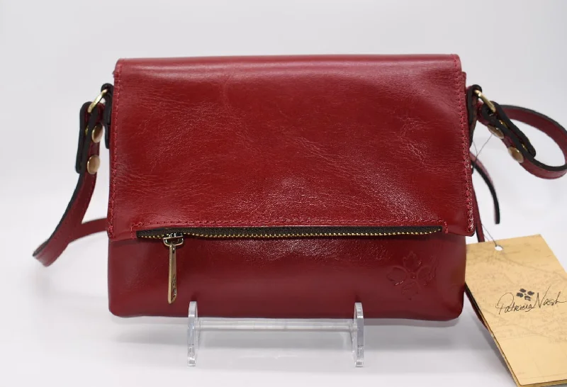 Bold Style Discounts Patricia Nash Ruby Red Corfu Crossbody Bag in Vintage Vegetable Tanned Leather