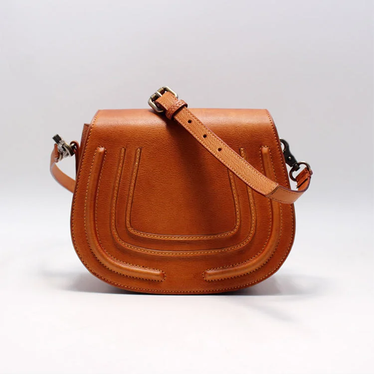 Flash Sale, Don't Miss Women Saddle Bags Brown Leather Crossbody Bags Shoulder Bag for Women