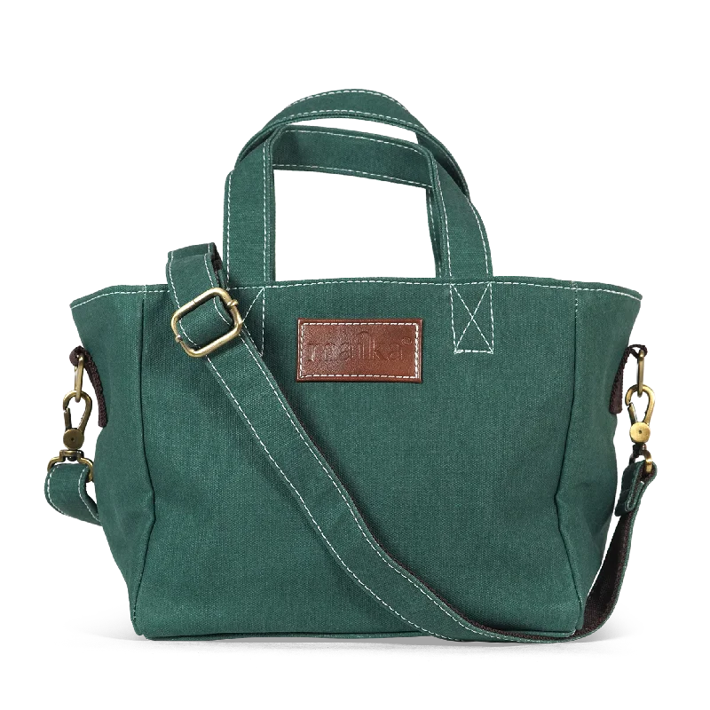 Dive Into Trendy Styles Mini Tote - Waxed Hunter Green