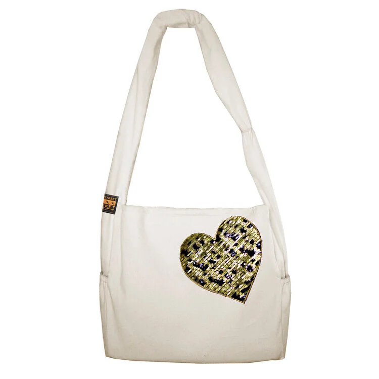 Black Friday Deals On Stylish Handbags Vine Street Market Leopard Heart Sequin Large Canvas Tote