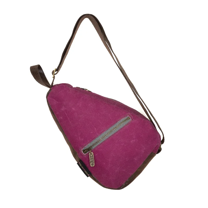 Stylish Bag For Women Katie Premier: Raspberry Waxed Canvas