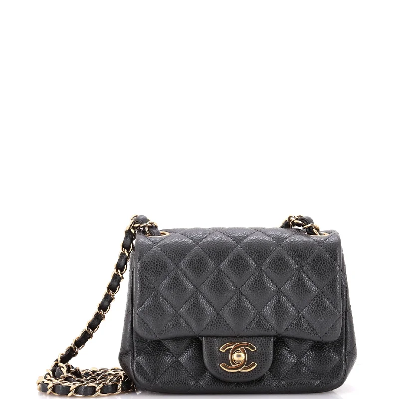 Luxury Bags On Sale Square Classic Single Flap Bag Quilted Caviar Mini