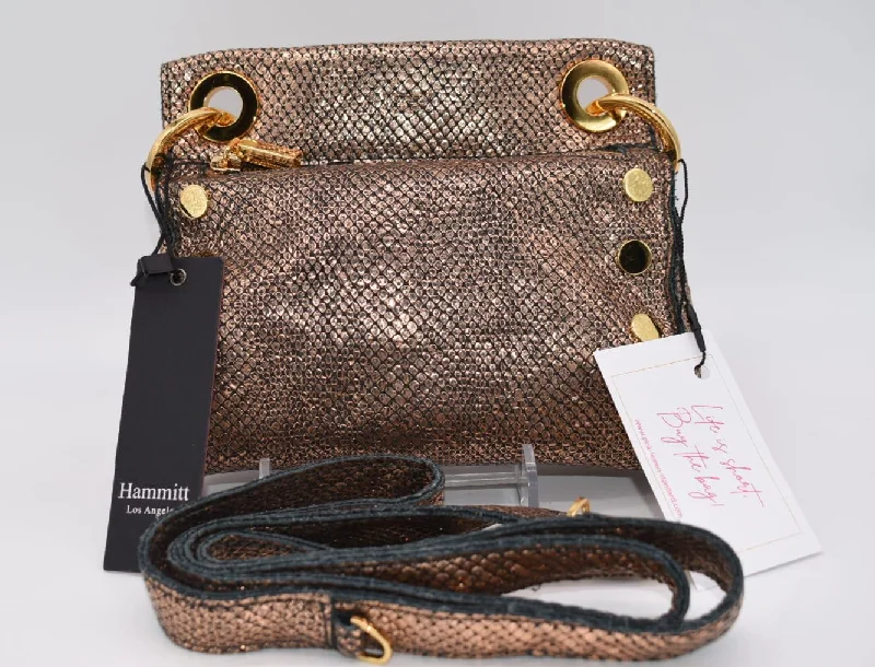 Eco-Friendly And Discounted Bags Hammitt Tony Small Studded Crossbody Bag in Zion/Bronzed Reptile Textured