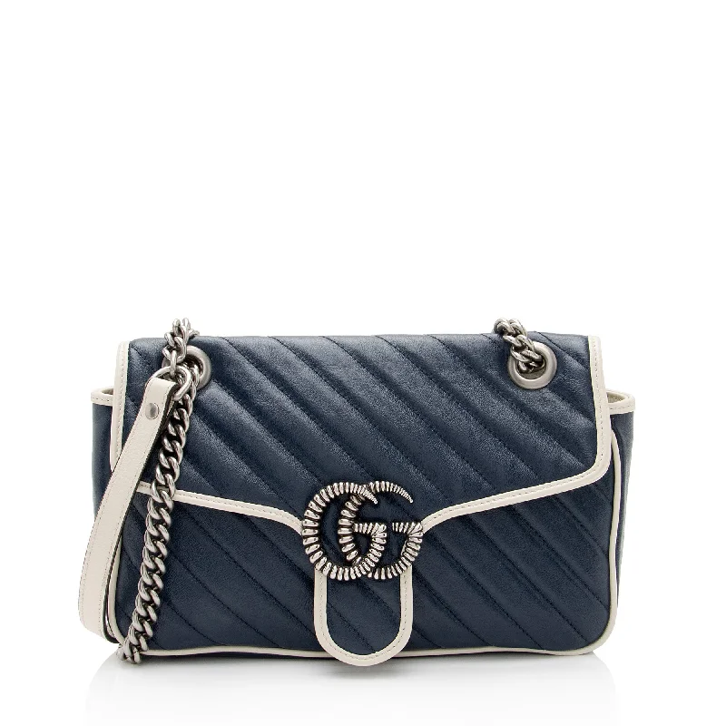 Luxury Bags For Working Professionals Gucci Matelasse Leather Torchon GG Marmont Small Flap Bag