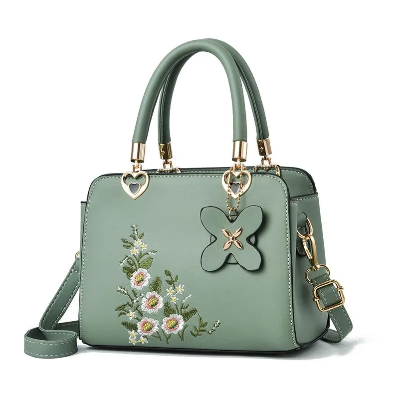 Unleash Your Trend Driven Style Floral Embroidered Elegance Handbag with Butterfly Charm