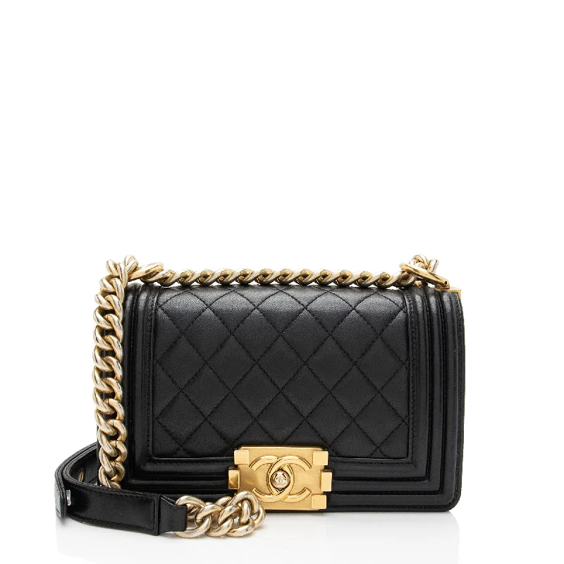 Elegant New Year Party Bags With Flash Sales Chanel Lambskin Small Boy Bag