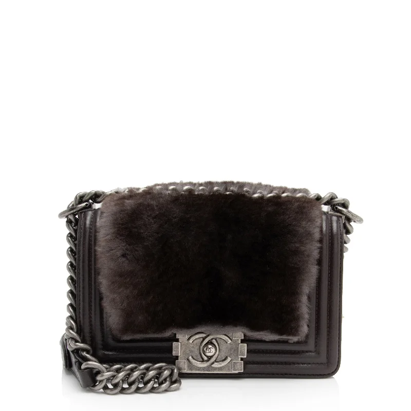 Seasonal Clearance Chanel Rabbit Fur Small Boy Bag