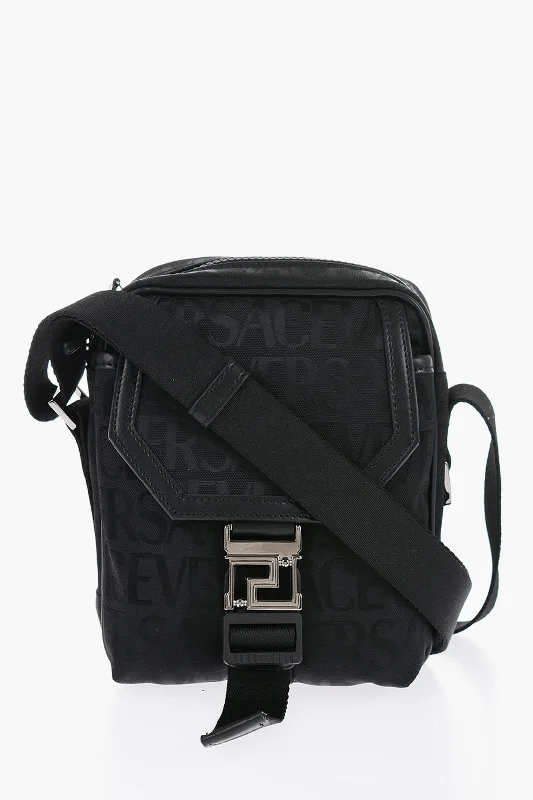 Smart Casual Deals Versace Logoed Messenger Bag With Greca Buckle