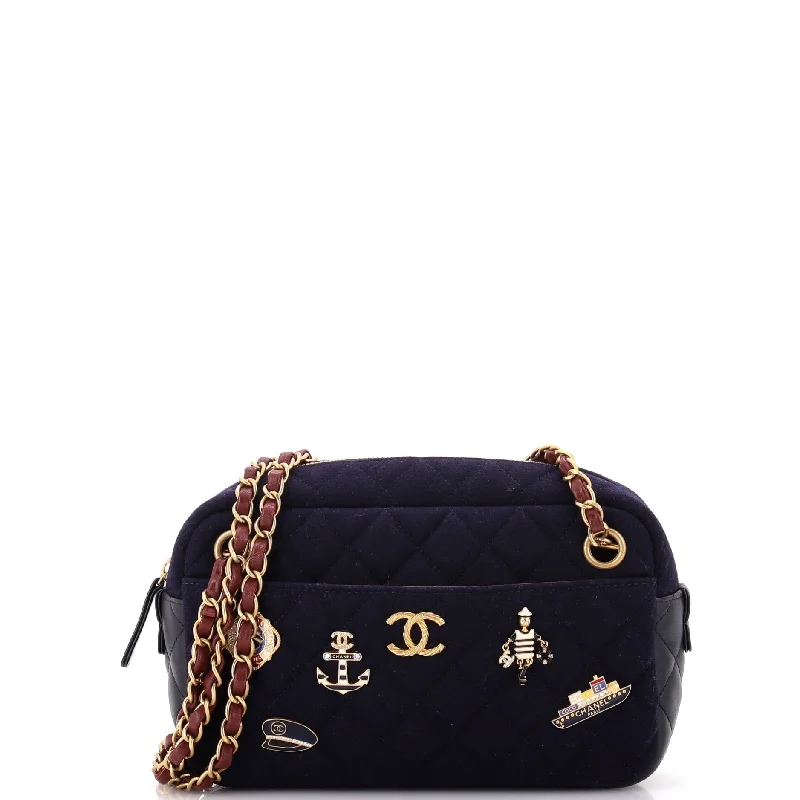 Fall Sale, Prices Drop Paris-Hamburg Charms Camera Bag Quilted Wool and Lambskin Small