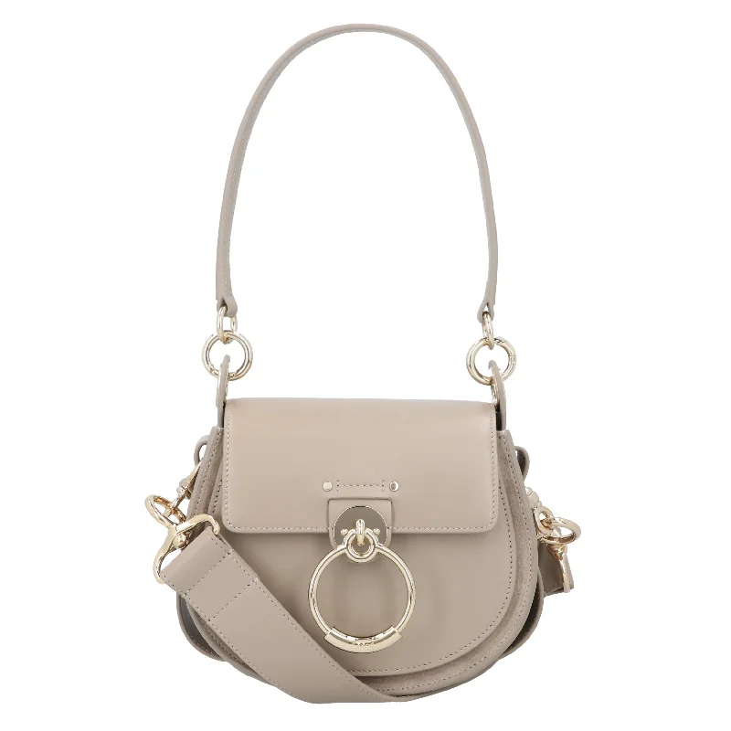 Cozy Comfort Style Sale Chloé Small Tess Bag In Shiny Leather And Suede Grey