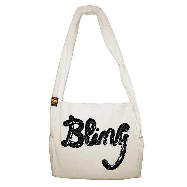 Versatile Bags That Suit Any Outfit Or Event Vine Street Market Bling Sequin Large Vegan Canvas Tote