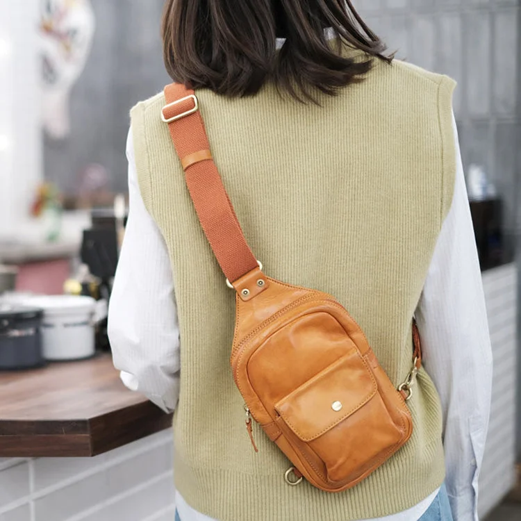 Chic Style, Always In Vogue Fashion Women's Leather Chest Bag Crossbody Sling Pack Bag For Women