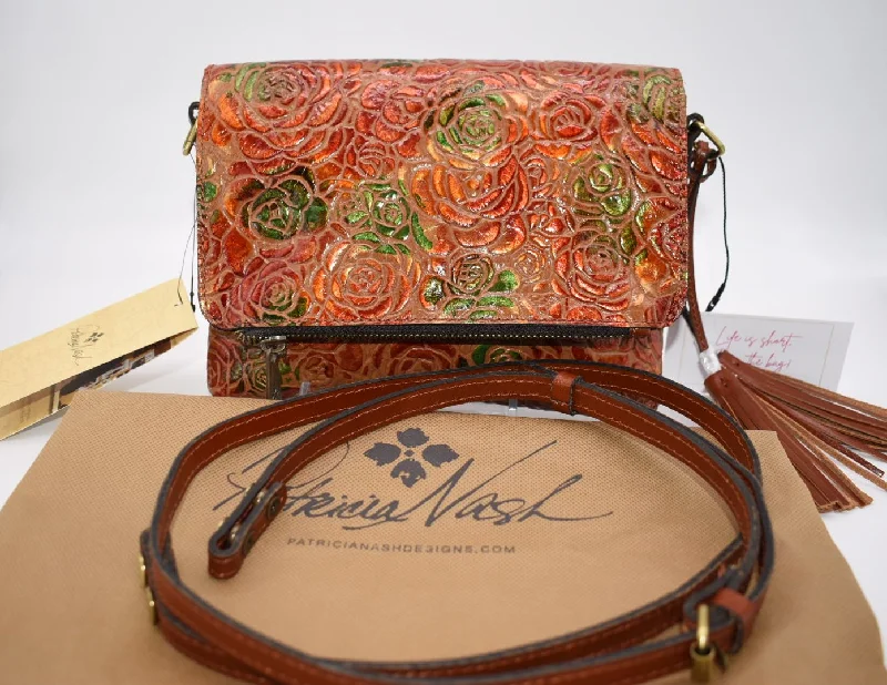 Stylish Deals Patricia Nash Corfu Crossbody Bag in Glazed Floral Burnished