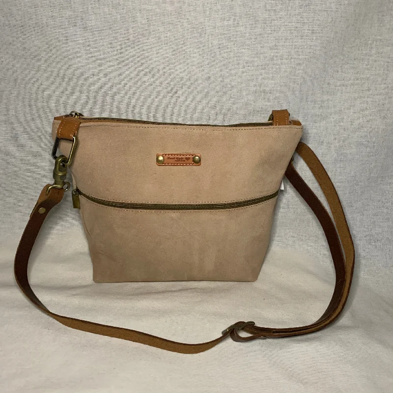 Affordable Luxury Fashion All leather crossbody buckskin bag with antique gold hardware  and designer lining.