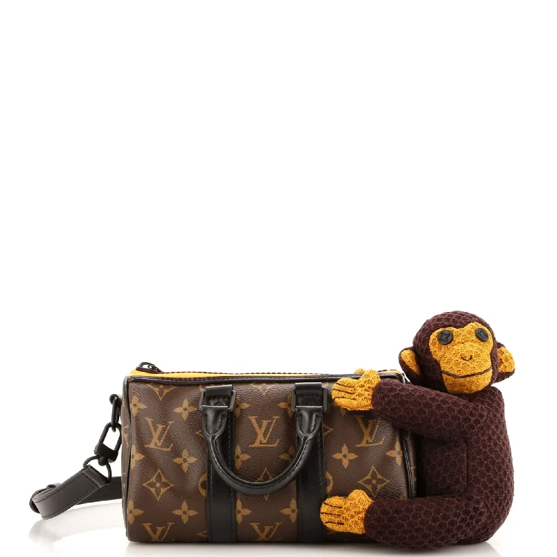 Contemporary Fashion Sale Keepall Bandouliere Bag Monogram Canvas with LV Friends Plush Monkey XS