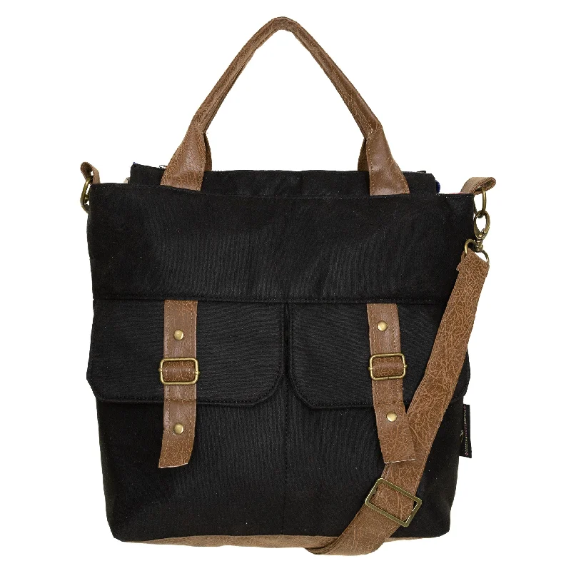 New Arrivals Amber Crossbody Premier: Black Waxed Canvas