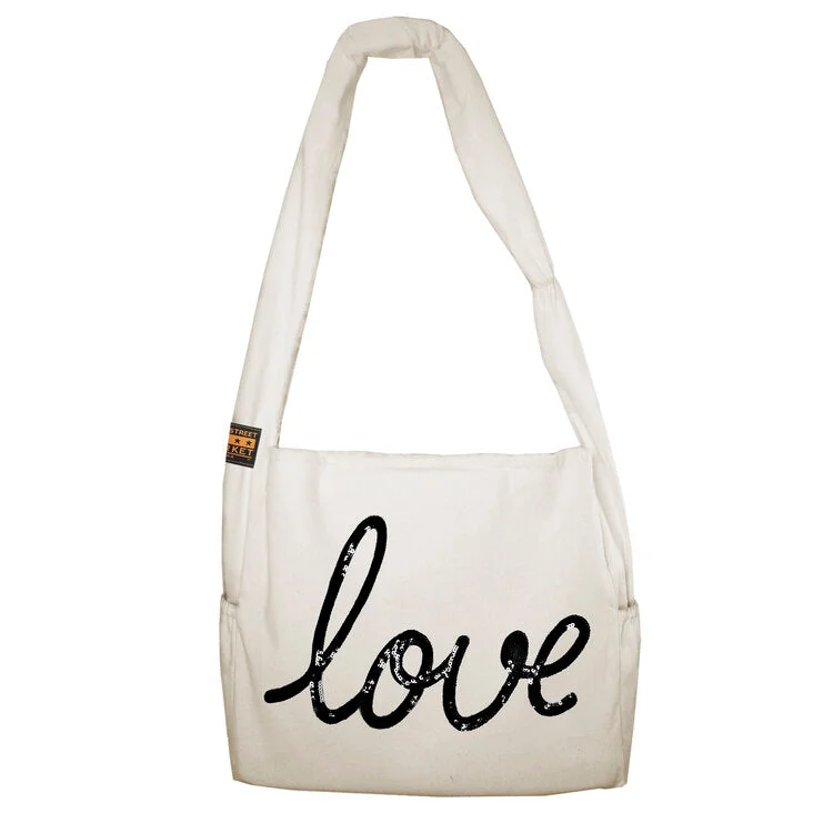 Flash Sale On Premium Bags Vine Street Market USA Love Sequin Large Vegan Canvas Tote