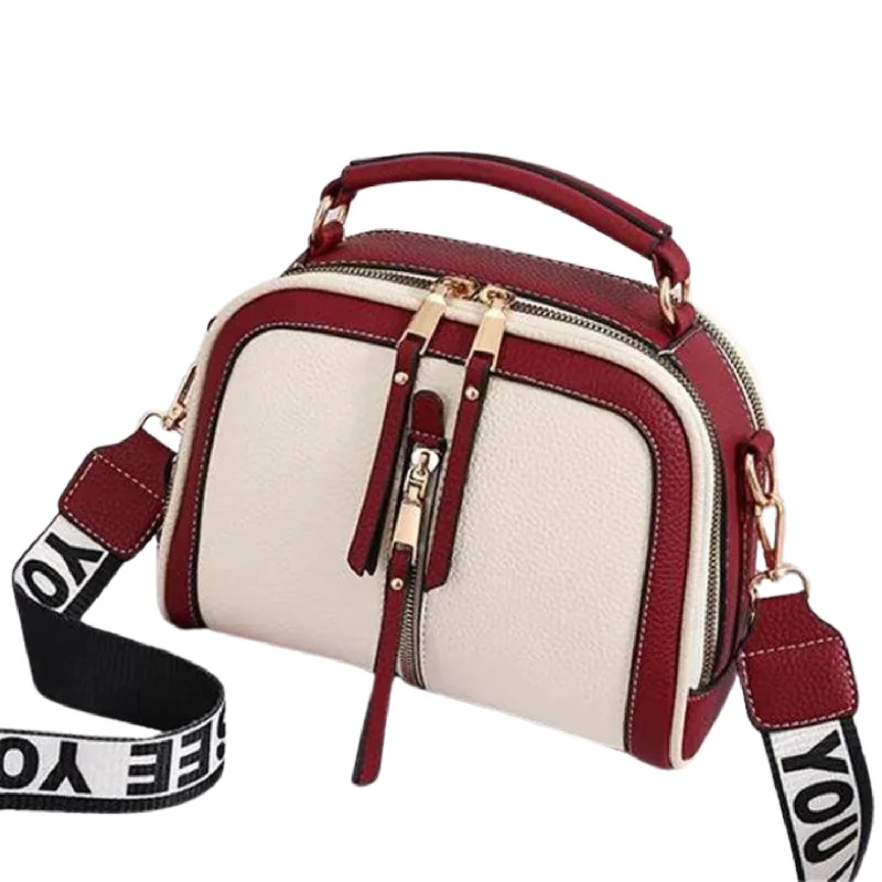 Seasonal Clearance Bags For Summer, Winter, Etc. Modern Two-Tone Crossbody Bag with Wide Strap