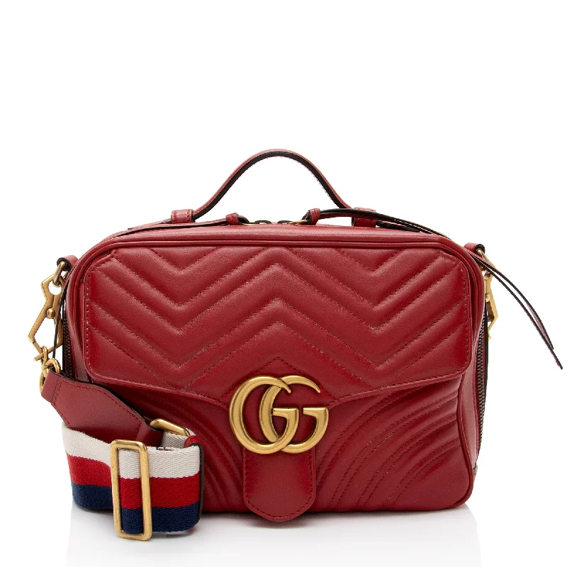 Trend Leading Collection Gucci Matelasse Leather GG Marmont Zip Around Top Handle