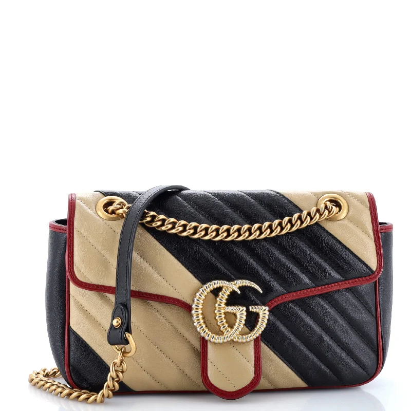 Latest Trends GG Marmont Flap Bag Diagonal Quilted Leather Small