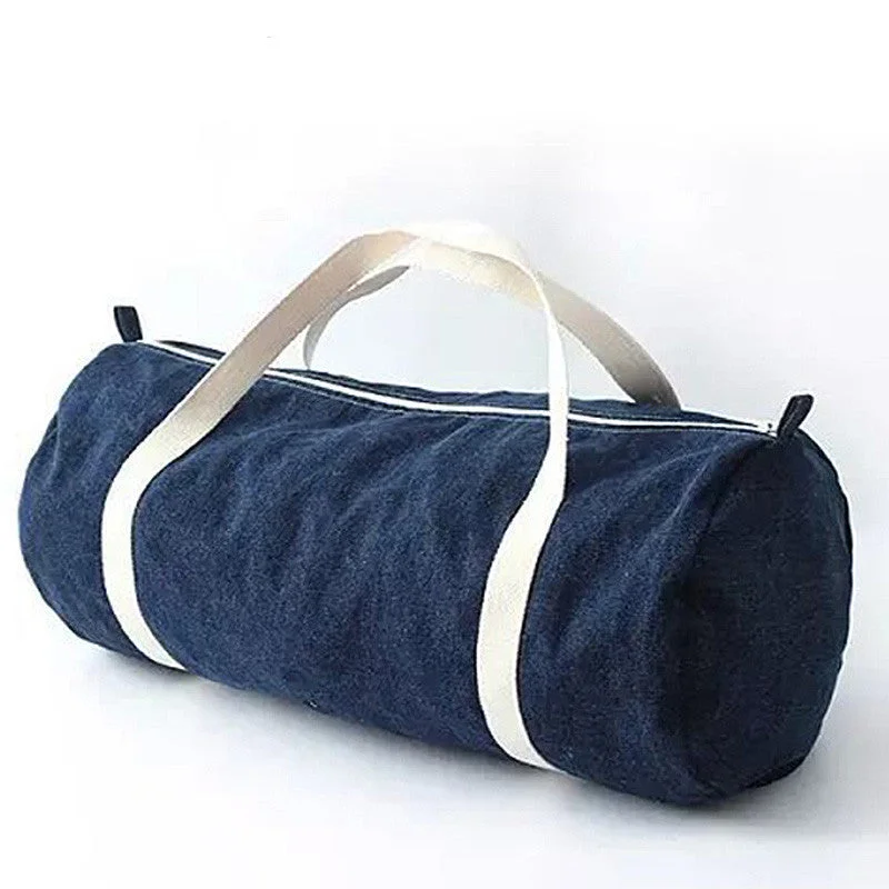 Eco-Friendly Bags With Discounts European High Quality Style Men And Women Zipper Travel Bags Fashion Denim Handbag Large Capacity Portable Bag