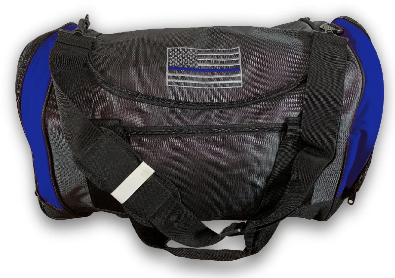 Vintage Bags For Retro And Classic Fashion Lovers Thin Blue Line Embroidered Duffel