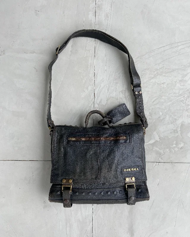 Lightweight Bags With Clearance Prices DIESEL 90'S BLACK LEATHER CROSS BODY BAG