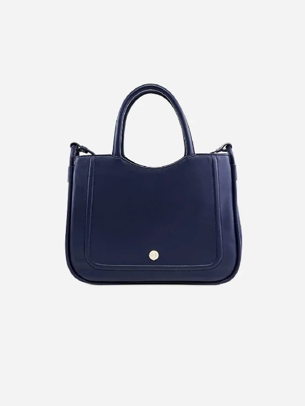 Stylish Deals Florence Silicone Vegan Leather Bag | Navy Blue