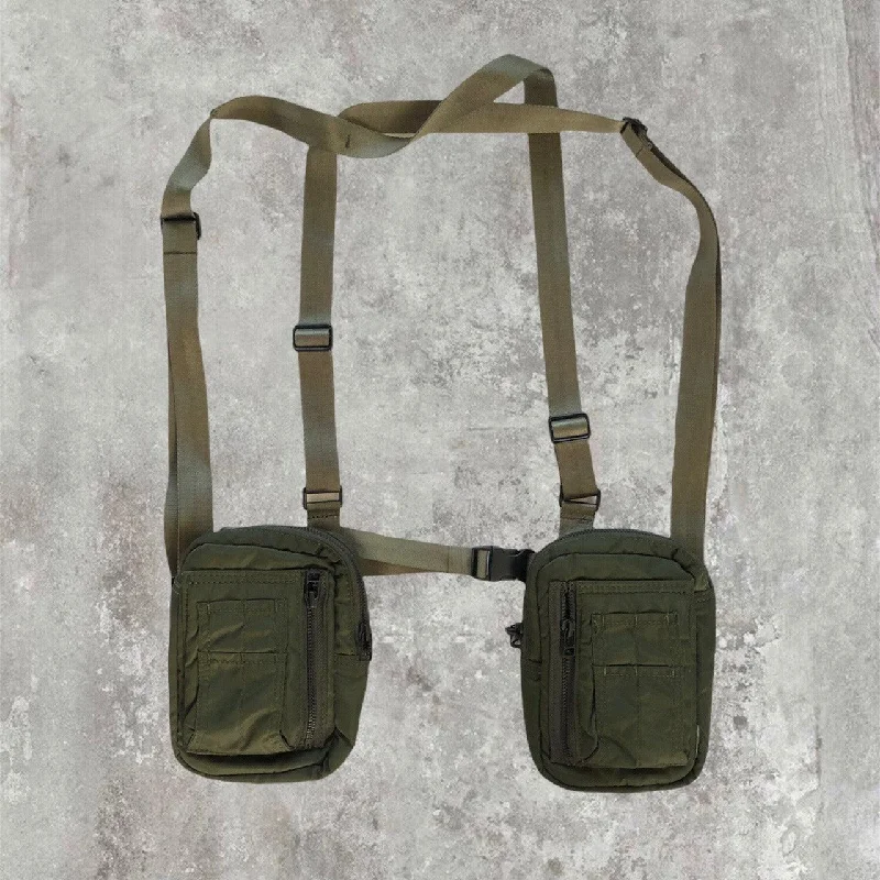 Sale Event, Prices Rock Maharishi Holster 2 Pouch Bum Bag / Chest Rig Khaki with Orange Lining