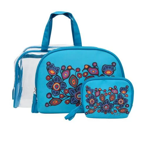 Hurry Before It's Gone Native Fashion 3pc Cosmetic Bag Set - Flowers and Birds (6165)