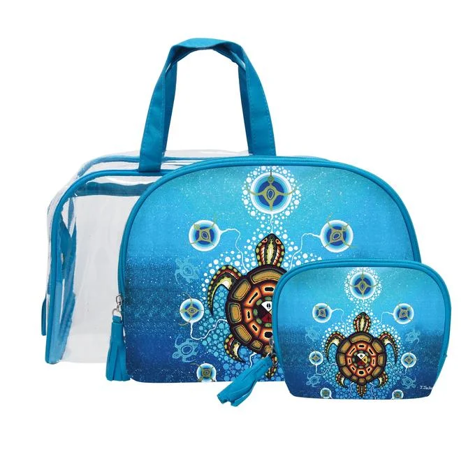 Shop Sale Items Native Fashion 3pc Cosmetic Bag Set - Medicine Turtle (6175)