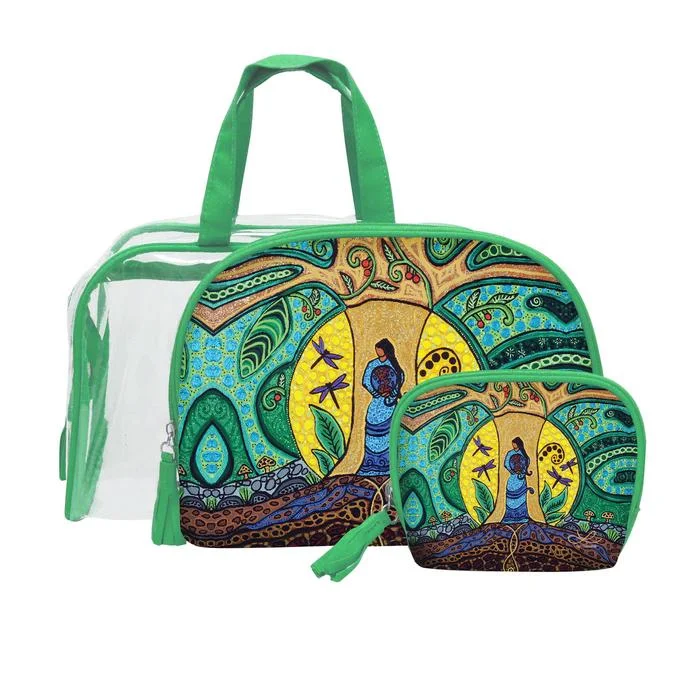 Seasonal Style Discounts Native Fashion 3pc Cosmetic Bag Set - Strong Earth Woman (6174)