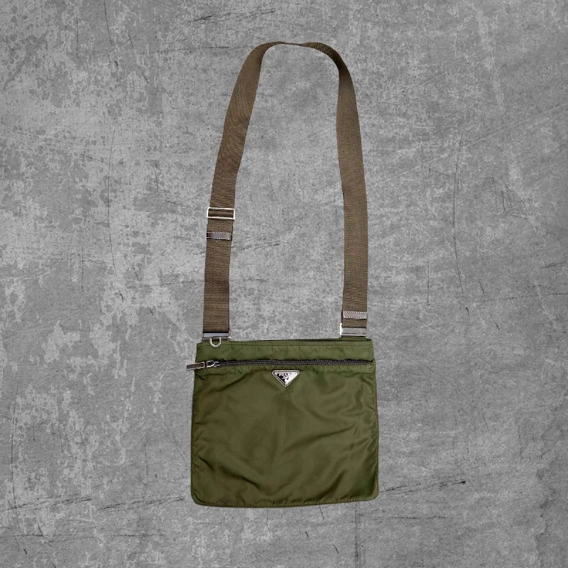 Limited Time Offer PRADA NYLON CROSS BODY BAG - KHAKI GREEN