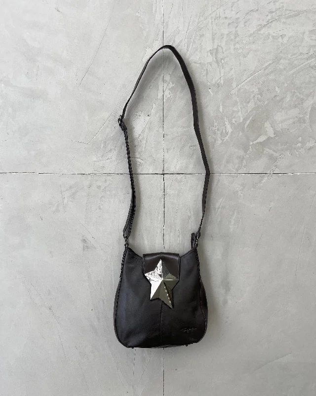 Effortless Style, Endless Impact THIERRY MUGLER 2000'S LEATHER & CHROME STAR SIDE BAG