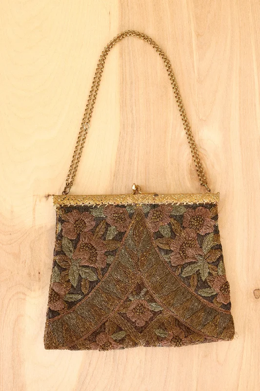 Eco-Friendly Bags For Sustainable Fashion Lovers Moody Antiqued Floral Embroidered Handbag