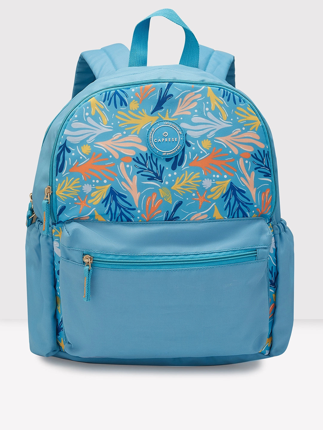 Bags For Minimalist And Functional Design Caprese Xenia Backpack Medium Dual Compartment Light Blue Printed