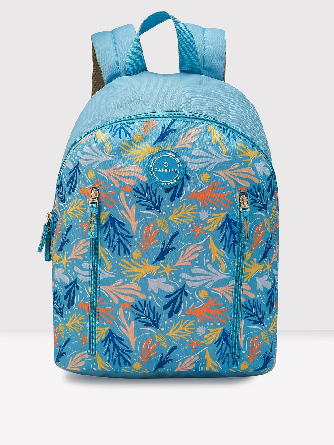 Bags For Personalized Gifts Caprese Xenia Backpack Medium Light Blue Printed