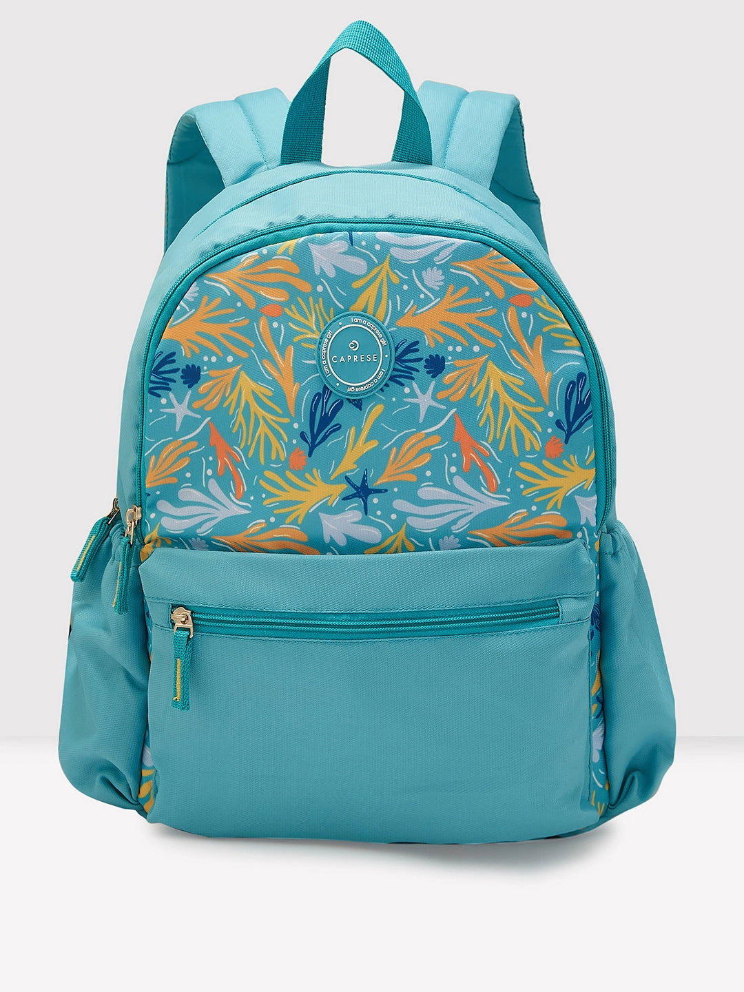 Tsa-Approved Bags For Hassle-Free Airport Security Caprese Xenia Backpack Medium Dual Compartment Turquoise Printed