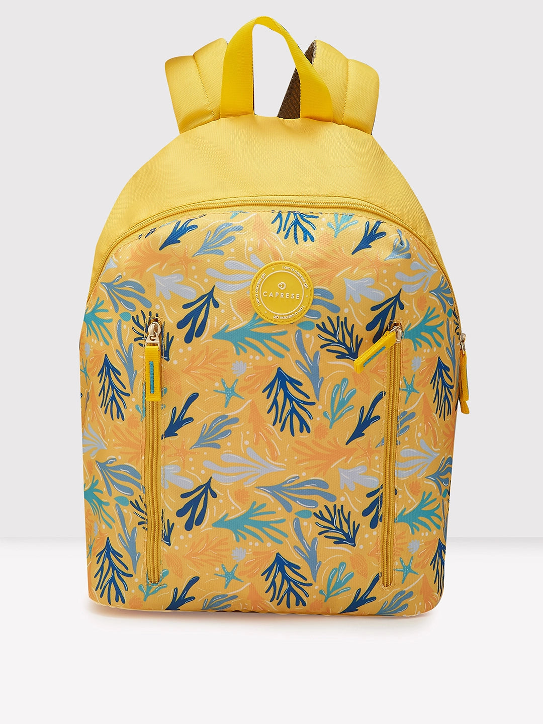 Customizable Bags For Personalized Style Caprese Xenia Backpack Medium Yellow Printed