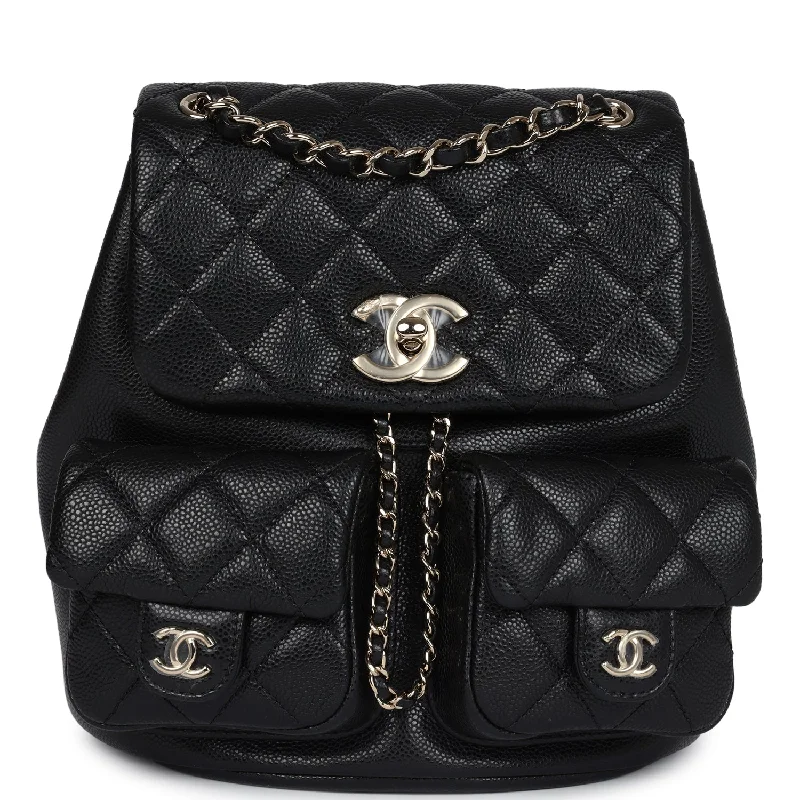 Stylish Yet Affordable Bags Chanel Medium Cargo Duma Backpack Black Shiny Grained Calfskin Light Gold Hardware