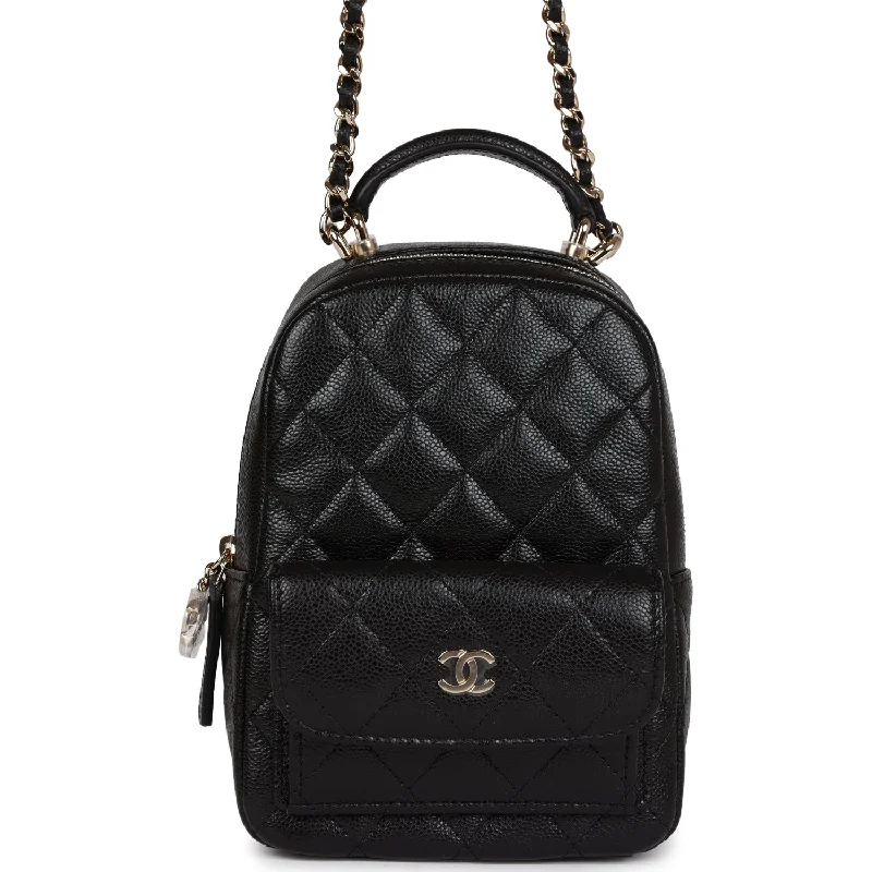 Halloween-Themed Chanel Mini Phone Holder Backpack Black Caviar Light Gold Hardware