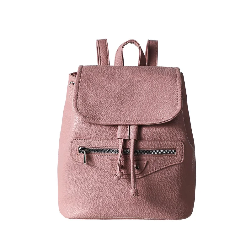 Eco-Friendly Bags For Sustainable Fashion Lovers Litchi Grain Solid Color Backpack(Pink)