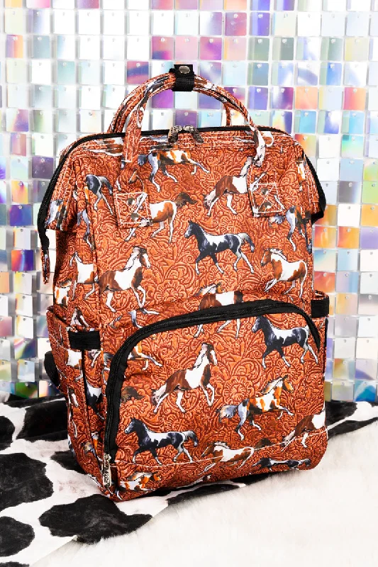 Luxury Seekers Hold Your Horses Diaper Bag Backpack