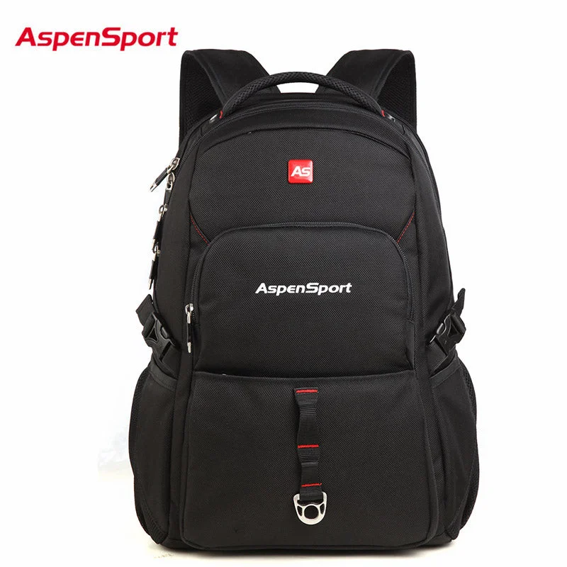 Urban Bags For City Life And Streetwear Fashion 2018 Aspensport Fashion School Backpack Men's 15.6 Inch Laptop Backpacks High Quality College Bag Large Capacity Black Bags