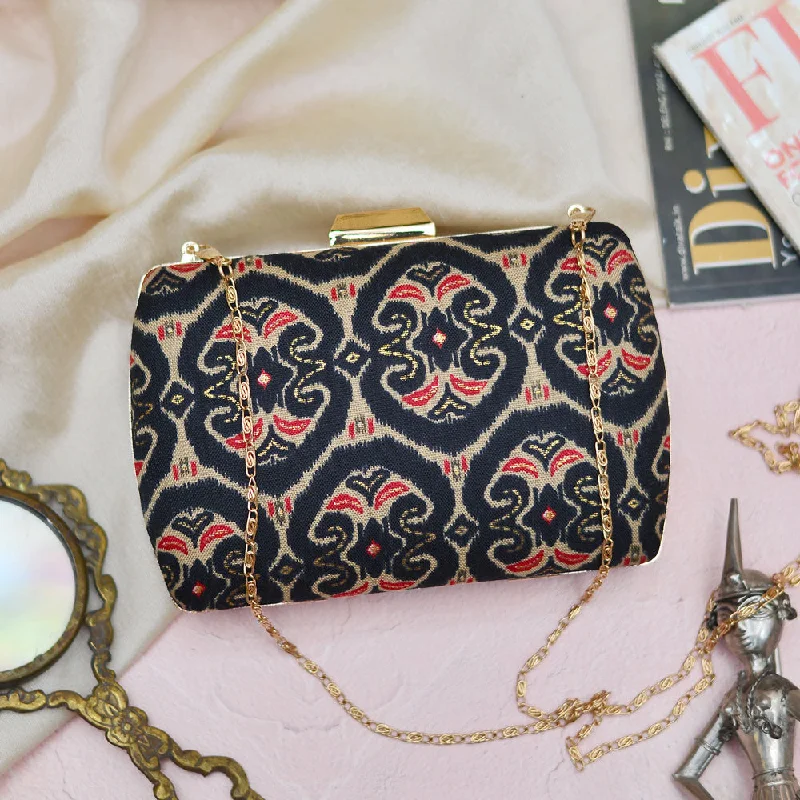 Luxury Bags For Professionals With Discounts Black-Red Fabric Clutch