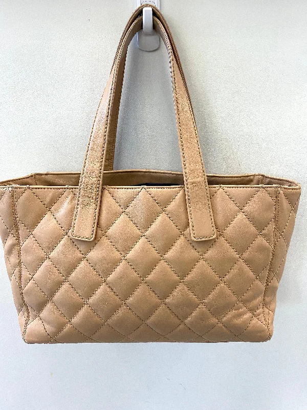 Senior Travelers CHANEL QUILTED LAMBSKIN LEATHER WILD STITCH TOTE