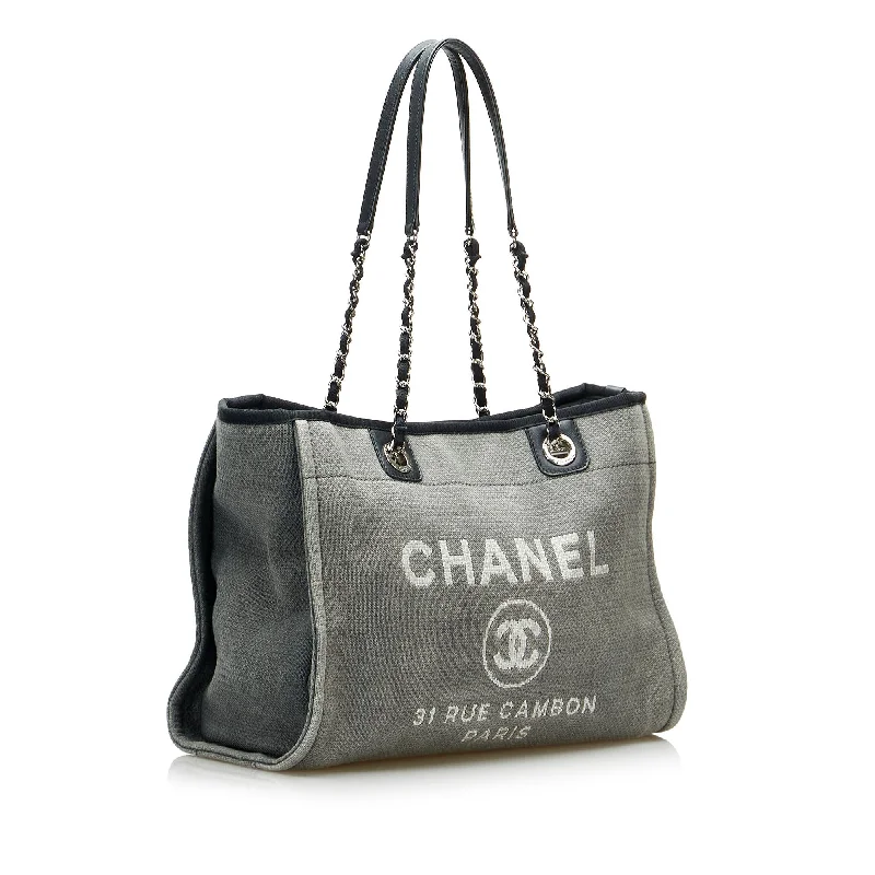 Bags With Tsa-Approved Features Chanel Small Deauville Tote Bag (SHG-iAZcBg)